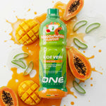 ONE Aloe Vera Saft & Fruchtfleisch – Mango & Papaya  1 Liter