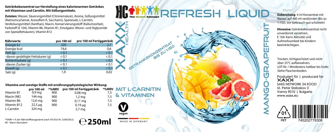 HC Refresh Liquid Getränkekonzentrat 1:150