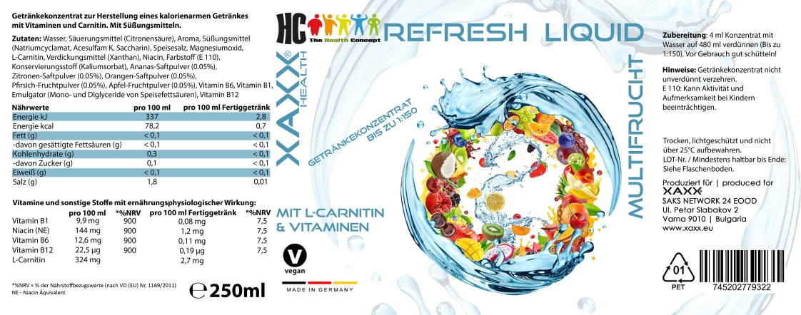 HC Refresh Liquid Getränkekonzentrat 1:150