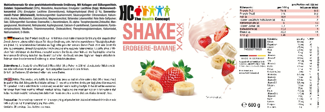 HC BODY CONTROL ERDBEERE-BANANE SHAKE – Dein Shake für Gewichtskontrolle