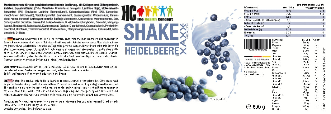 HC BODY CONTROL HEIDELBEERE SHAKE – Dein Shake für Gewichtskontrolle